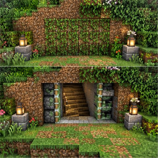 The Ultimate Secret Door Trick in Minecraft — conceptual voxel illustration