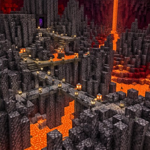 Basalt Deltas Safe Mining Routes — conceptual voxel illustration