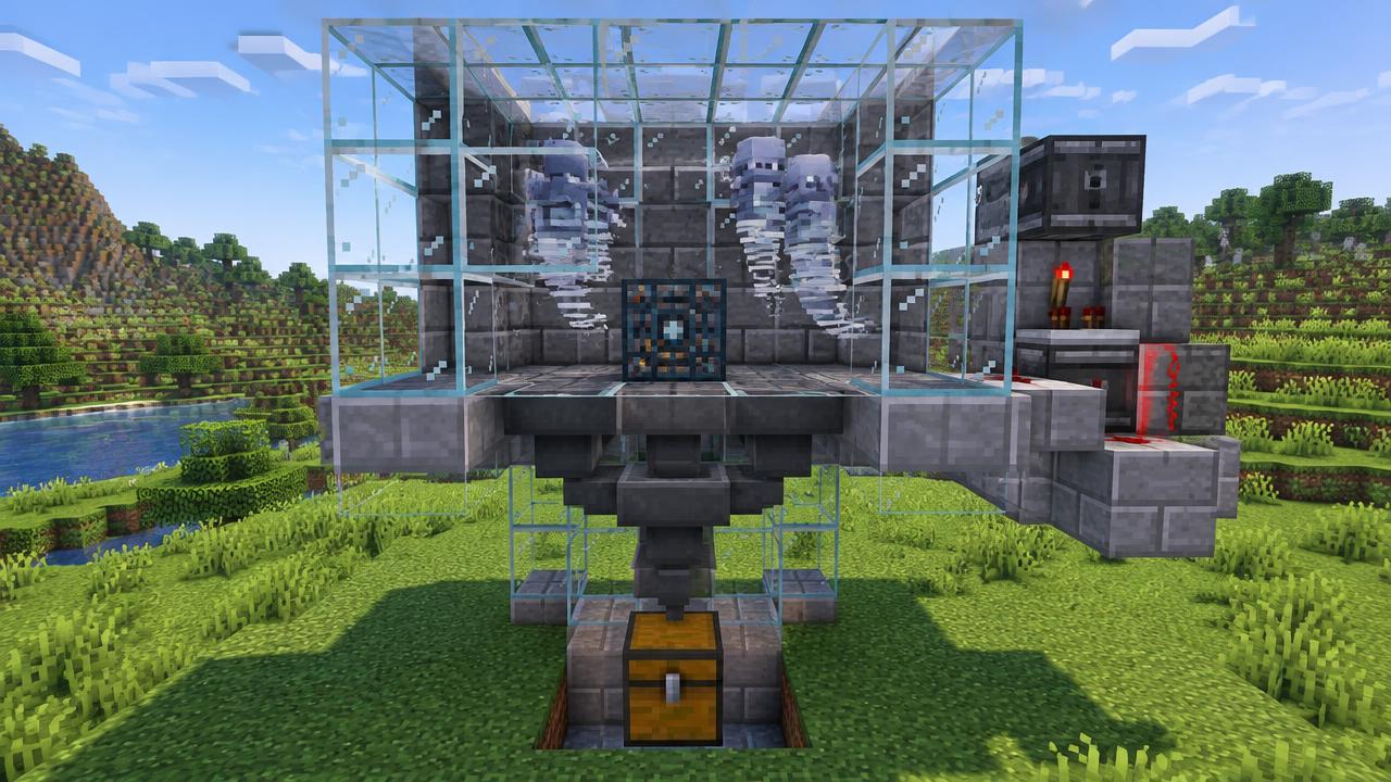 Breeze Rod Farm: Wind Charges and Mace Materials – setup detail