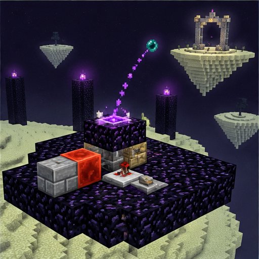End Gateway Pearl Launcher — conceptual voxel illustration