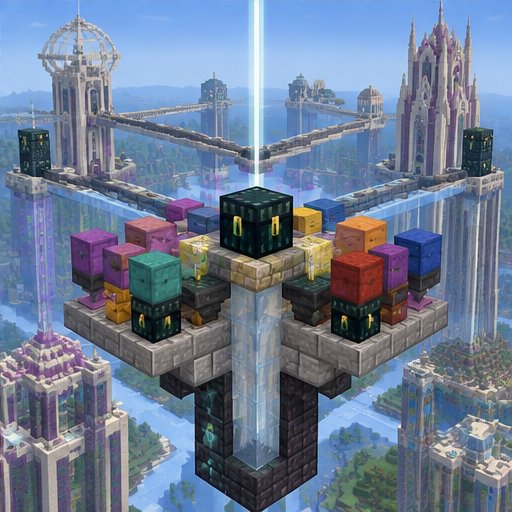 Ender Chest Logistics for Mega Builds — conceptual voxel illustration