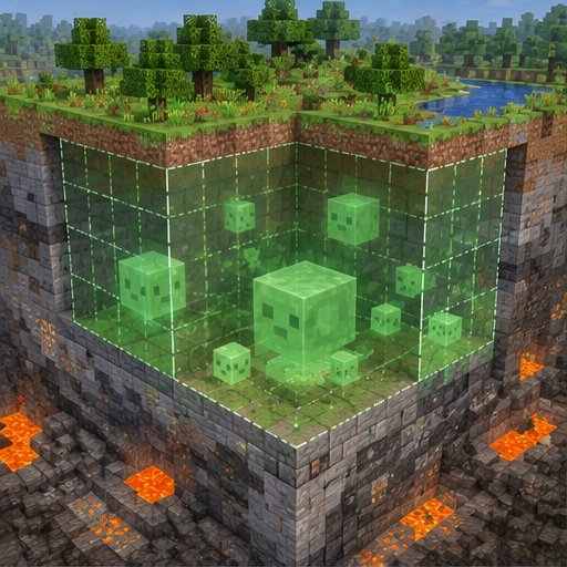 Finding Slime Chunks In-World — conceptual voxel illustration
